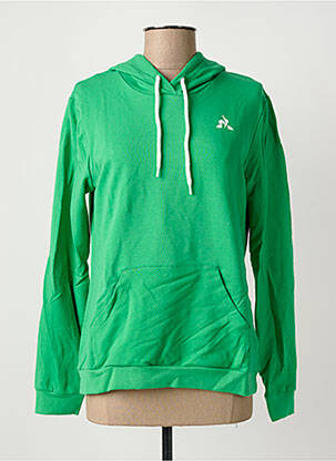 Sweat-shirt à capuche stretch manches longues vert LE COQ SPORTIF femme