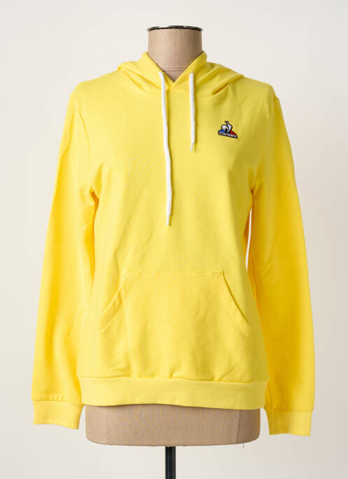 Sweat-shirt à capuche broderie manches longues jaune LE COQ SPORTIF femme