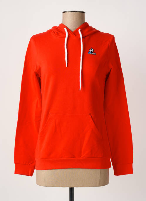 Sweat-shirt à capuche broderie manches longues rouge LE COQ SPORTIF femme