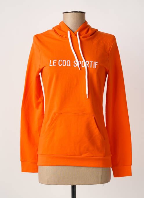 Sweat-shirt à capuche broderie manches longues orange LE COQ SPORTIF femme