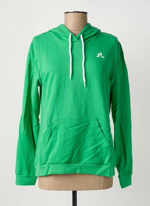 Sweat-shirt à capuche stretch manches longues vert LE COQ SPORTIF femme