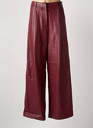 Pantalon flare fermeture zippée sous rabat avec crochet rouge ESSENTIEL ANTWERP femme