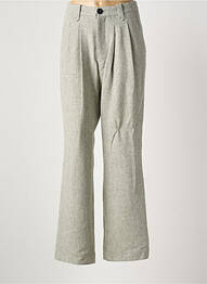 Pantalon droit fermeture zippée sous rabat boutonné gris LAURENCE BRAS femme
