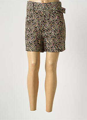 Short fermeture zippée sous rabat boutonné noir ROSEANNA femme