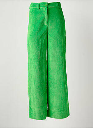 Pantalon flare fermeture zippée sous rabat boutonné vert ESSENTIEL ANTWERP femme