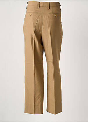 Pantalon droit fermeture zippée sous rabat avec crochet beige LAURENCE BRAS femme