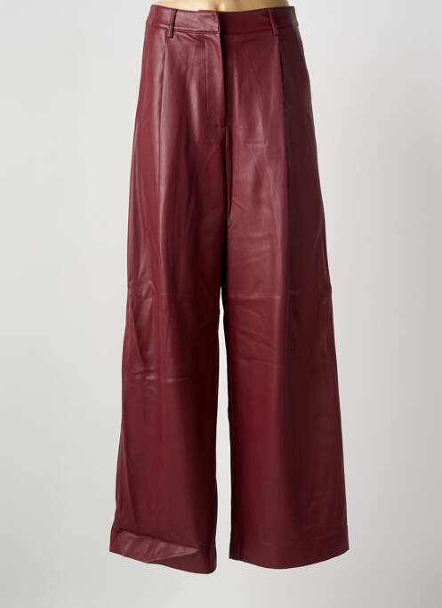 Pantalon flare fermeture zippée sous rabat avec crochet rouge ESSENTIEL ANTWERP femme