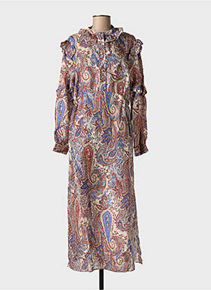 Robe longue manches longues manches longues orange ROSEANNA femme