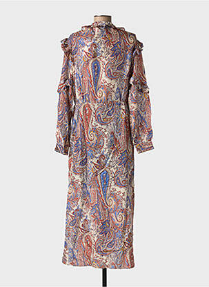 Robe longue manches longues manches longues orange ROSEANNA femme