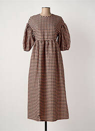 Robe longue manches courtes manches courtes rose ROSEANNA femme