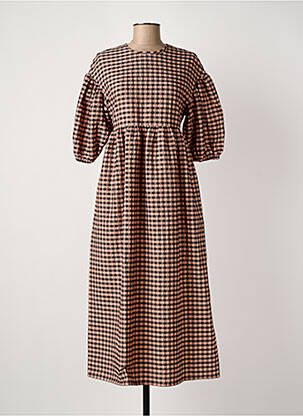 Robe longue manches courtes manches courtes rose ROSEANNA femme