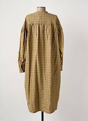Robe mi-longue manches longues manches longues marron LAURENCE femme