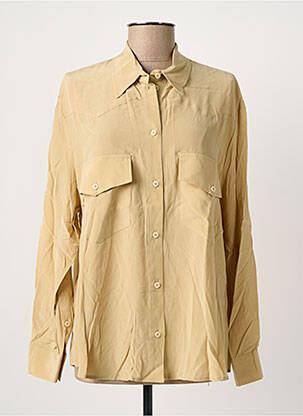 Chemisier tissage crêpe manches longues beige MARGAUX LONNBERG femme