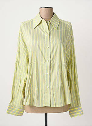 Chemisier coupe droite manches longues jaune ROSEANNA femme