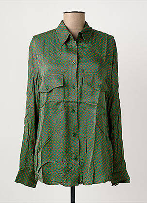 Chemisier imprimé fleurs manches longues vert MARGAUX LONNBERG femme