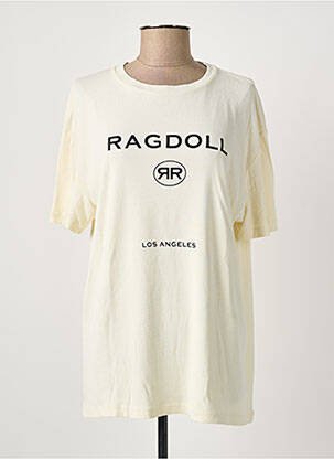 T-shirt imprimé fantaisie manches courtes jaune RAGDOLL femme