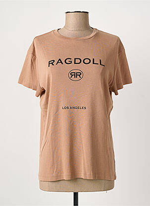 T-shirt imprimé fantaisie manches courtes marron RAGDOLL femme
