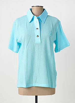 Polo stretch manches courtes bleu MARGAUX LONNBERG femme