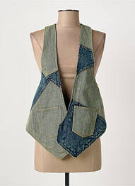 Gilet sans manche poches bleu LAURENCE BRAS femme