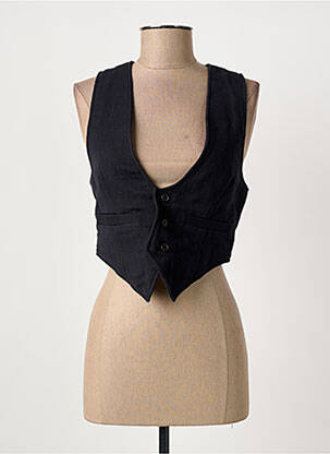 Gilet sans manche poches noir LAURENCE BRAS femme