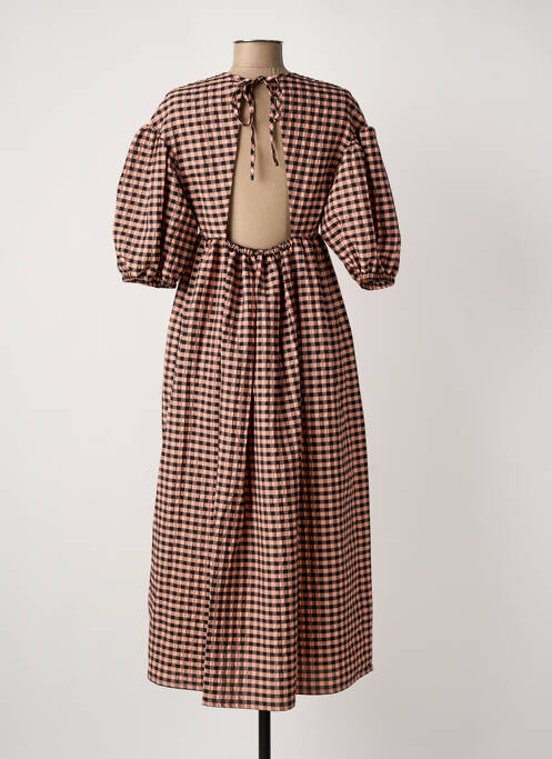 Robe longue manches courtes manches courtes rose ROSEANNA femme