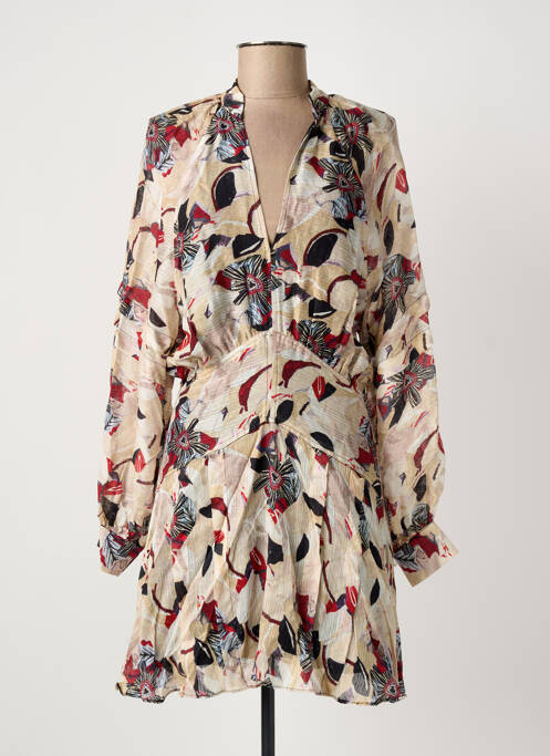 Robe courte fermeture zippée au dos manches longues beige IRO femme