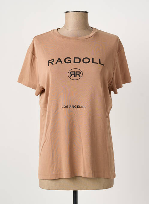T-shirt imprimé fantaisie manches courtes marron RAGDOLL femme