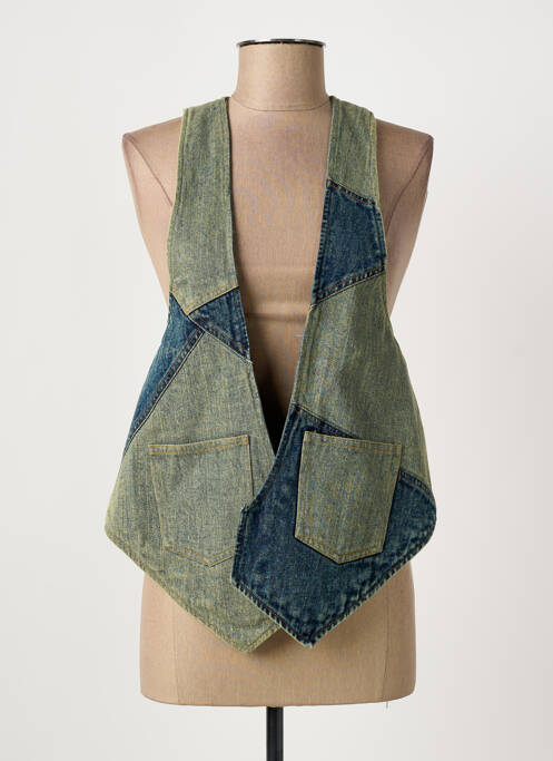 Gilet sans manche poches bleu LAURENCE BRAS femme