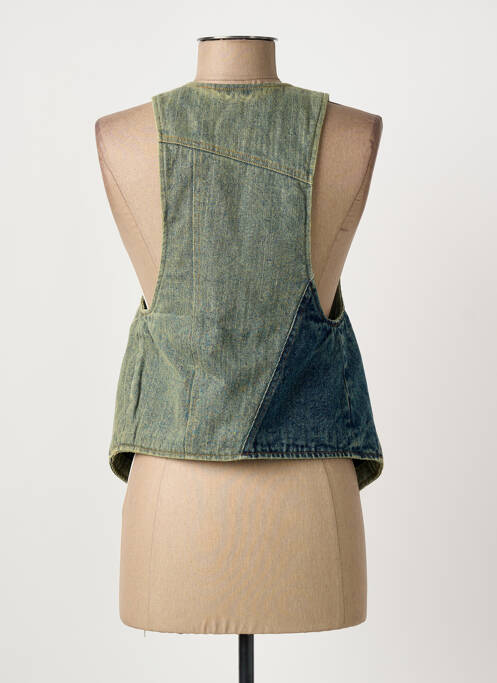 Gilet sans manche poches bleu LAURENCE BRAS femme