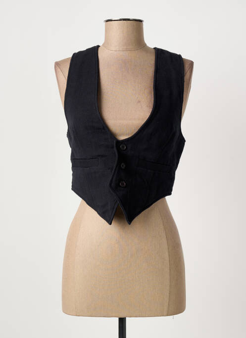 Gilet sans manche poches noir LAURENCE BRAS femme