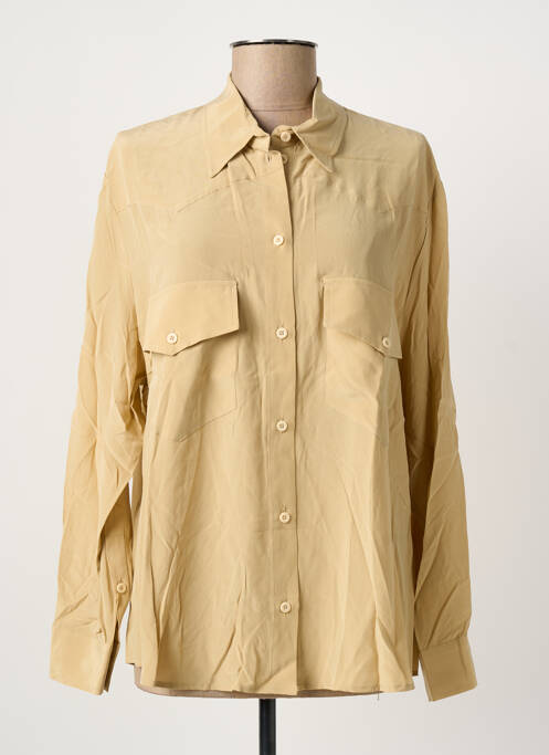 Chemisier tissage crêpe manches longues beige MARGAUX LONNBERG femme