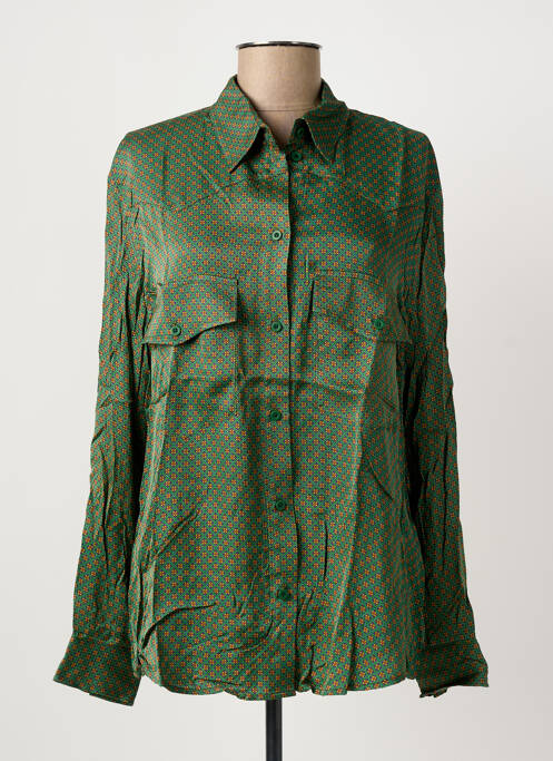 Chemisier imprimé fleurs manches longues vert MARGAUX LONNBERG femme