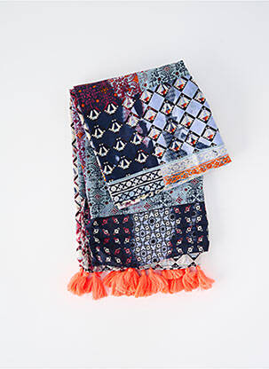 Col / tour de cou tissage popeline bleu PIECES femme