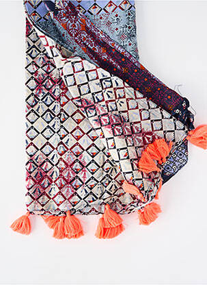 Col / tour de cou tissage popeline bleu PIECES femme