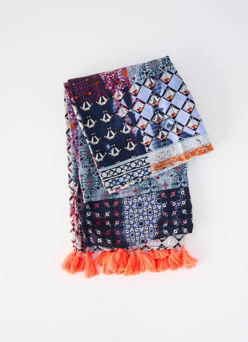 Col / tour de cou tissage popeline bleu PIECES femme