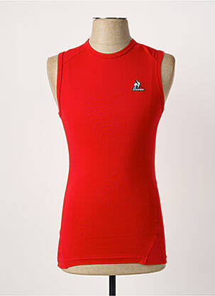 Débardeur coupe cintrée sans manche rouge LE COQ SPORTIF homme