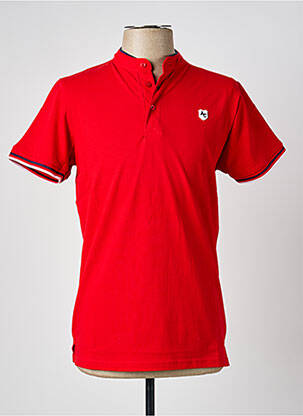 Polo broderie sans manche rouge AMERICAN COLLEGE homme