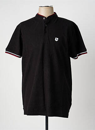 Polo coupe cintrée sans manche noir AMERICAN COLLEGE homme