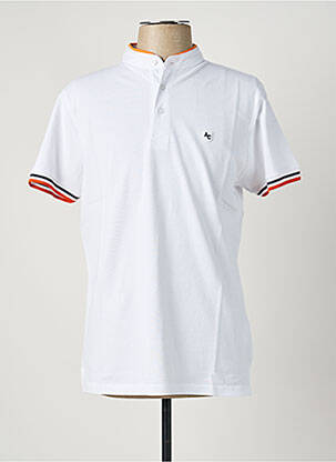 Polo broderie sans manche blanc AMERICAN COLLEGE homme