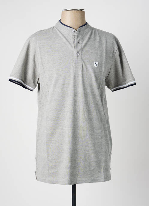 Polo coupe cintrée sans manche gris AMERICAN COLLEGE homme