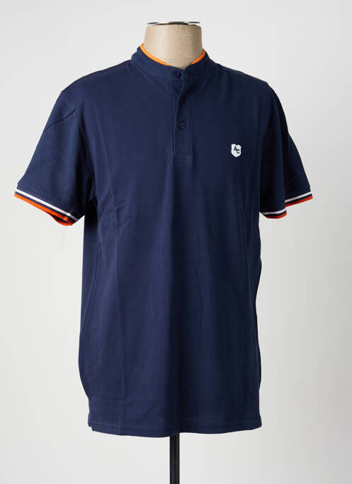 Polo coupe droite manches courtes bleu AMERICAN APPAREL homme
