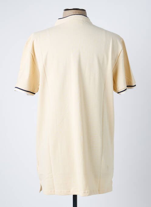 Polo coupe cintrée sans manche beige AMERICAN COLLEGE homme
