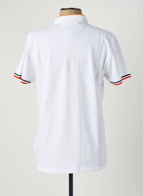 Polo coupe cintrée sans manche blanc AMERICAN COLLEGE homme