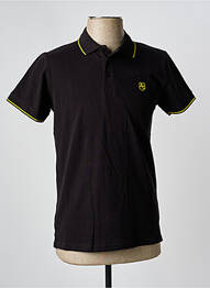 Polo coupe droite manches courtes noir AMERICAN COLLEGE homme