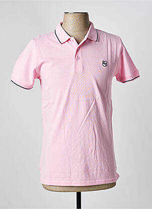 Polo coupe droite manches courtes rose AMERICAN COLLEGE homme