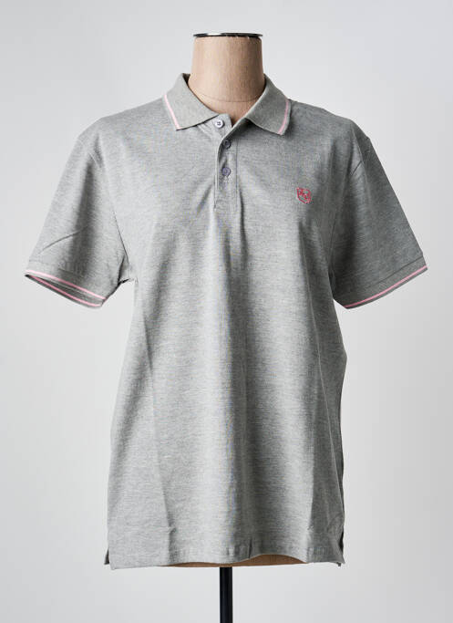 Polo coupe droite manches courtes gris AMERICAN COLLEGE homme