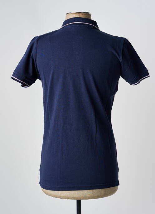 Polo coupe droite manches courtes bleu AMERICAN COLLEGE homme
