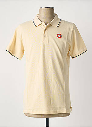 Polo coupe droite manches courtes beige U.S ATHLETIC homme
