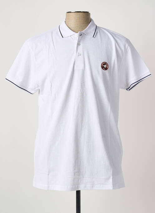 Polo coupe droite manches courtes blanc AMERICAN COLLEGE homme