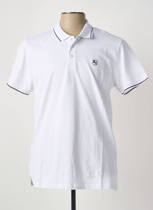 Polo coupe droite manches courtes blanc AMERICAN VINTAGE homme